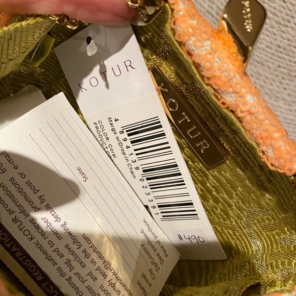 Kotur Coral Sequins Clutch NWT - Picture 5 of 10